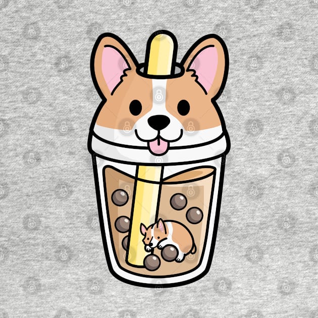 Kawaii Corgi Bubble Tea by SuperrSunday